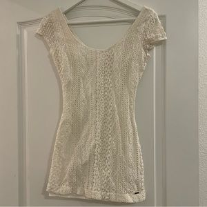 crochet lace open back maxi dress Desert Rose Crochet Tie-Up Back Maxi Dress White